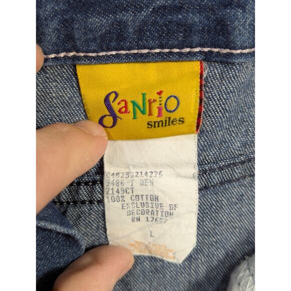 Vtg Hello Kitty Jeans Girls Large (24x25) Sanrio Smiles Y2K Patch Beaded Denim - Picture 6 of 11